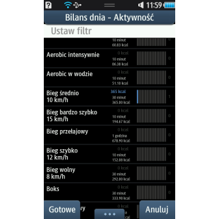 Slim lista aktywności