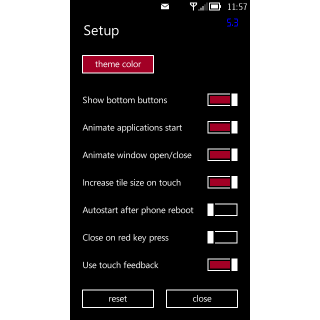 Application setup